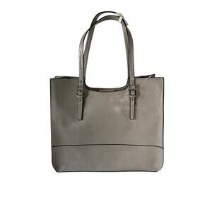 NWT Mondani Dakota Vegan Leather Tote Shoulder Bag Gray Scoop Shopper